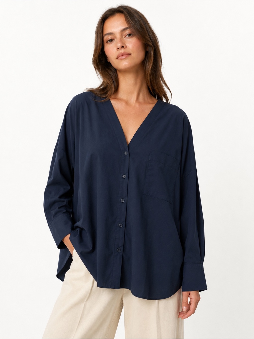 Kit & Ace Navy Oversized Top